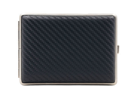 Cigarette Cases  CHACOM Cigarette Case CC097 100's - Carbon Finish Leather wrapped