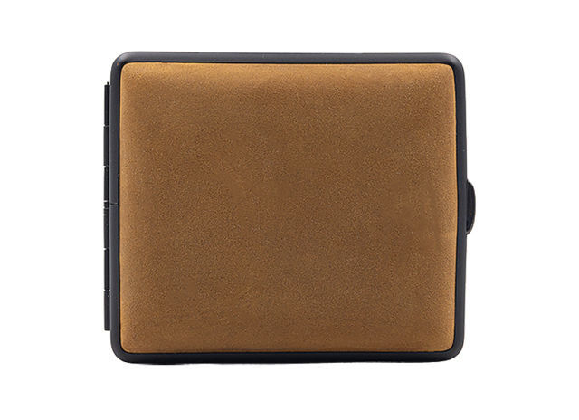 Cigarette Cases  CHACOM Cigarette Case CC098 - Brown Velvet Leather wrapped