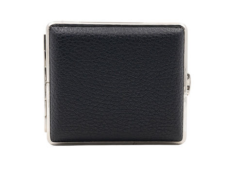 Cigarette Cases  CHACOM Cigarette Case CC099 - Black Leather wrapped