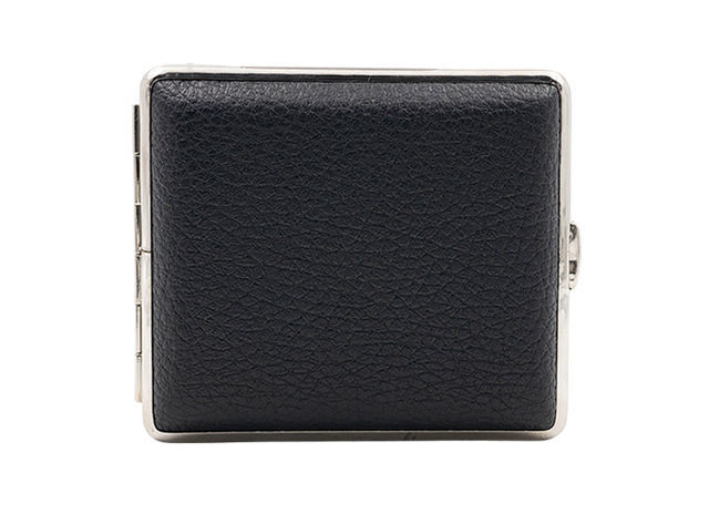 Cigarette Cases  CHACOM Cigarette Case CC099 - Black Leather wrapped