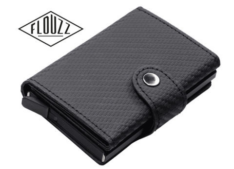 FLOUZZ Card holders  FLOUZZ Cardholder RFID System FL1453 - Carbon Finish Leather