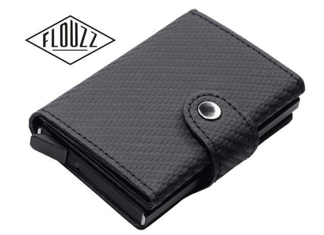 FLOUZZ Card holders  FLOUZZ Cardholder RFID System FL1453 - Carbon Finish Leather