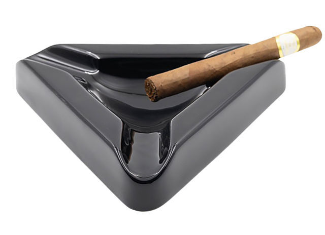 Ashtray 3-Cigar Ashtray Cig-R Ceramic CC609 - Black