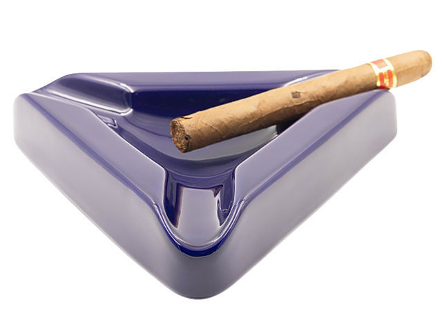 Ashtray 3-Cigar Ashtray Cig-R Ceramic CC609 - Cobalt Blue