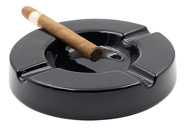 Ashtray 4-Cigar Ashtray Cig-R Ceramic CC611 - Black