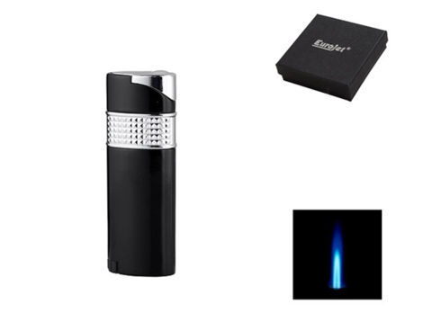 Briquets Cigare Briquet EUROJET "Lady" 1 Torche A250012 - Noir & Argenté