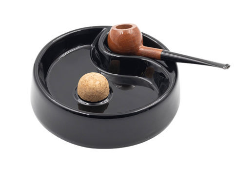 Ashtray & Tobacco jars Ceramic Ashtray for 1 Pipe - A411050 Black