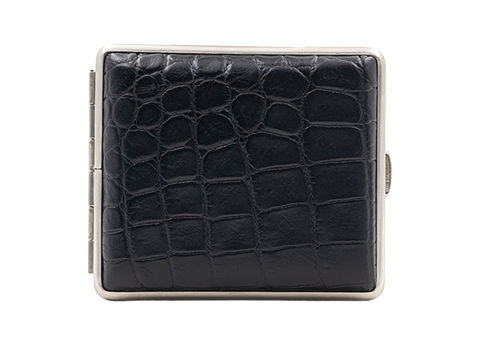 Cigarette Cases CHACOM Cigarette Case CC083 - Black Leather wrapped