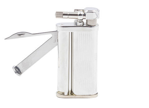 Pipe Lighters CHACOM X TSUBOTA Pearl Pipe Lighter - CC104 Chrome Stripe Line