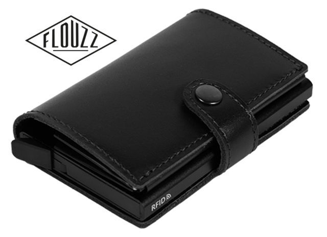 FLOUZZ Card holders FLOUZZ Cardholder RFID System FL1455 - Black Leather