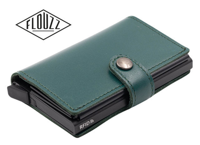 FLOUZZ Card holders FLOUZZ Cardholder RFID System FL1455 - Green Leather