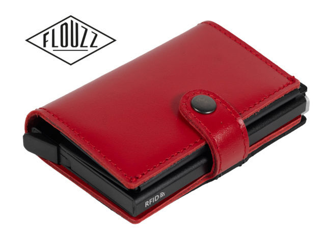 FLOUZZ Card holders FLOUZZ Cardholder RFID System FL1455 - Red Leather