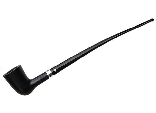 Churchwarden Pipe PETERSON Churchwarden Ebony Silver Mounted - D17