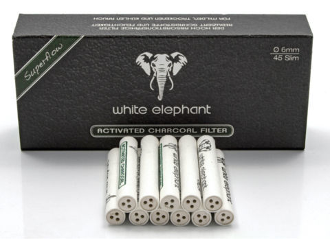 Consumables Set of 15 boxes of 45 WHITE ELEPHANT Active Charcoal Filters FCAWE6 - 6mm