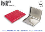 Cigarette Cases TSUBOTA PEARL Cigarette Case 04427 - Pink Leather wrapped