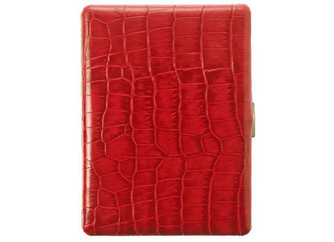 Cigarette Cases TSUBOTA PEARL Cigarette Case 04427 - Red Leather wrapped