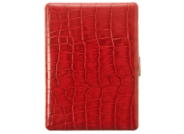 Cigarette Cases TSUBOTA PEARL Cigarette Case 04427 - Red Leather wrapped