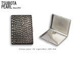 Cigarette Cases TSUBOTA PEARL Cigarette Case 04427 - Silver Leather wrapped