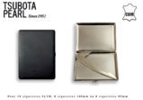 Cigarette Cases TSUBOTA PEARL Cigarette Case 04451 - Black Smooth Leather wrapped