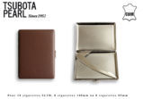 Cigarette Cases TSUBOTA PEARL Cigarette Case 04451 - Brown Smooth Leather wrapped