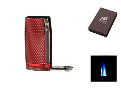 Cigar Lighters WINJET Lighter 3 Jet   Cigar Punch A224111 - Red Guilloche