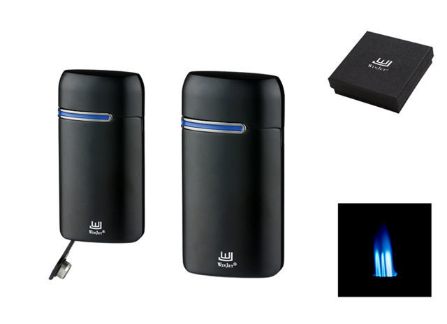 Cigar Lighters WINJET Lighter 3 Jet "Kaprun" + Cigar Punch A221028 - Black & Blue