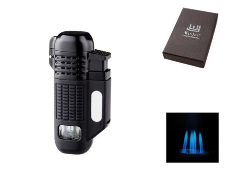 Cigar Lighters WINJET Lighter 4 Jet   Cigar Punch A224070 - Black